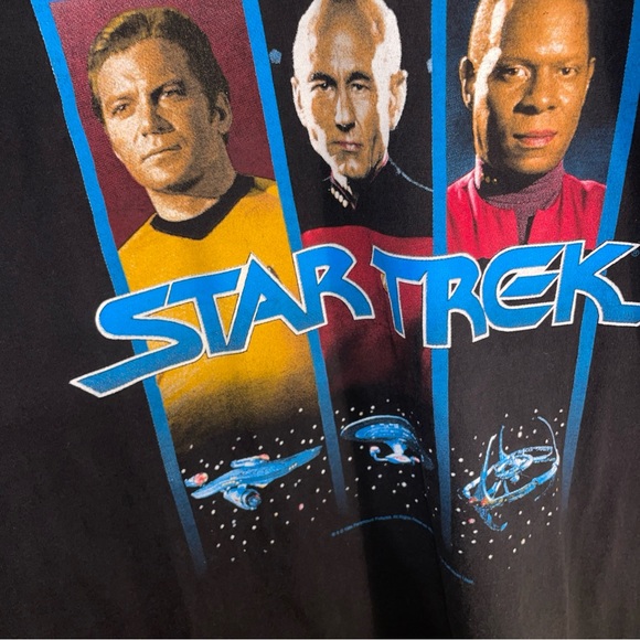 Hanes Black Star Trek Graphic Tee with Blue and Red Accents Sz XL - Picture 4 of 10